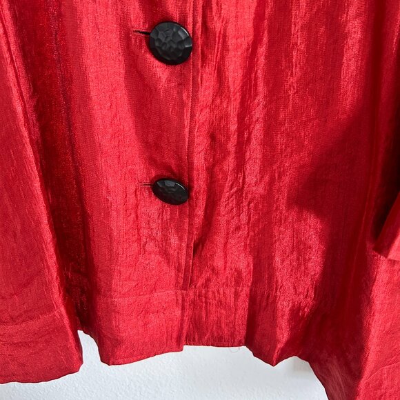 Ali Miles Jacket XL Shimmer Iridescent Button Front Swing Artsy - Picture 3 of 9